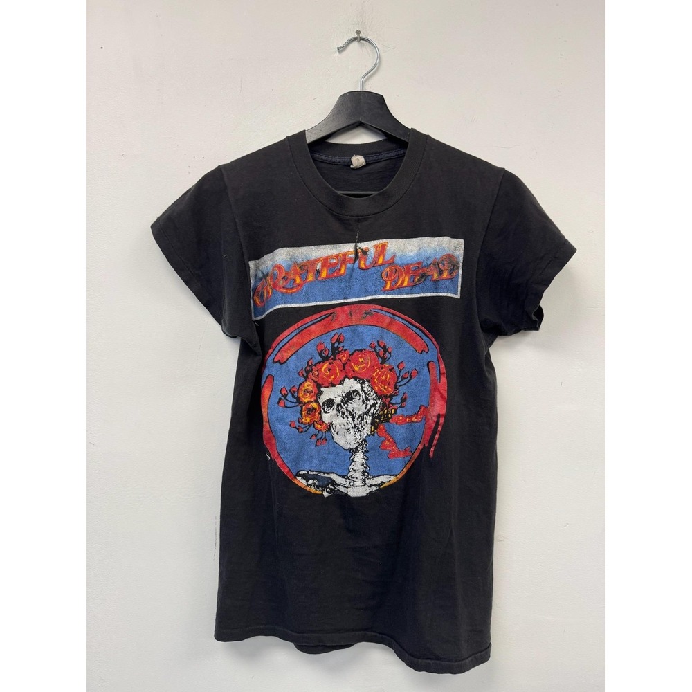 Vintage‎ Grateful Dead Shirt Mens Small Black Skeleton Roses Parking Lot 70s